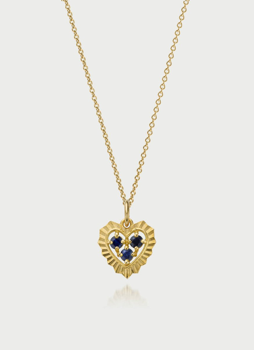 Mollie heart birthstone charm 14k gold - Studio Kroewe