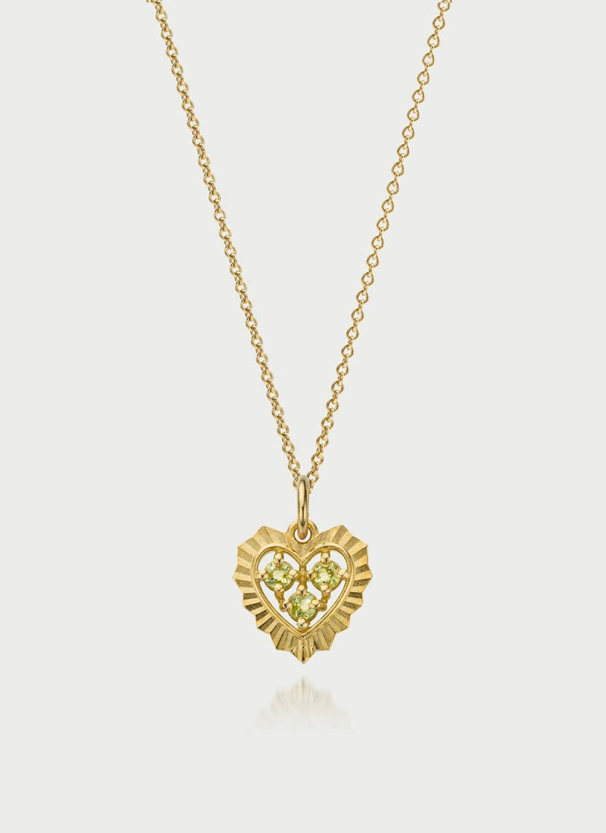 Mollie heart birthstone charm 14k gold - Studio Kroewe