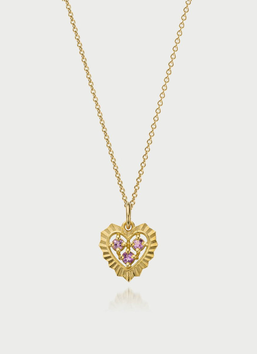 Mollie heart birthstone charm 14k gold - Studio Kroewe
