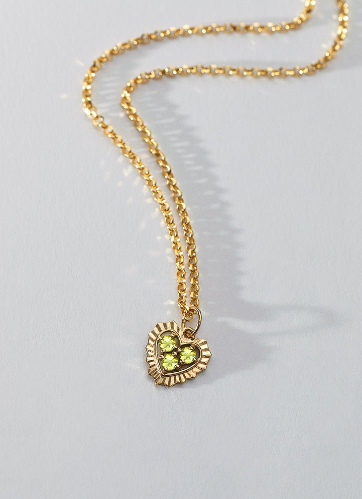 Mollie heart birthstone charm 14k gold - Studio Kroewe