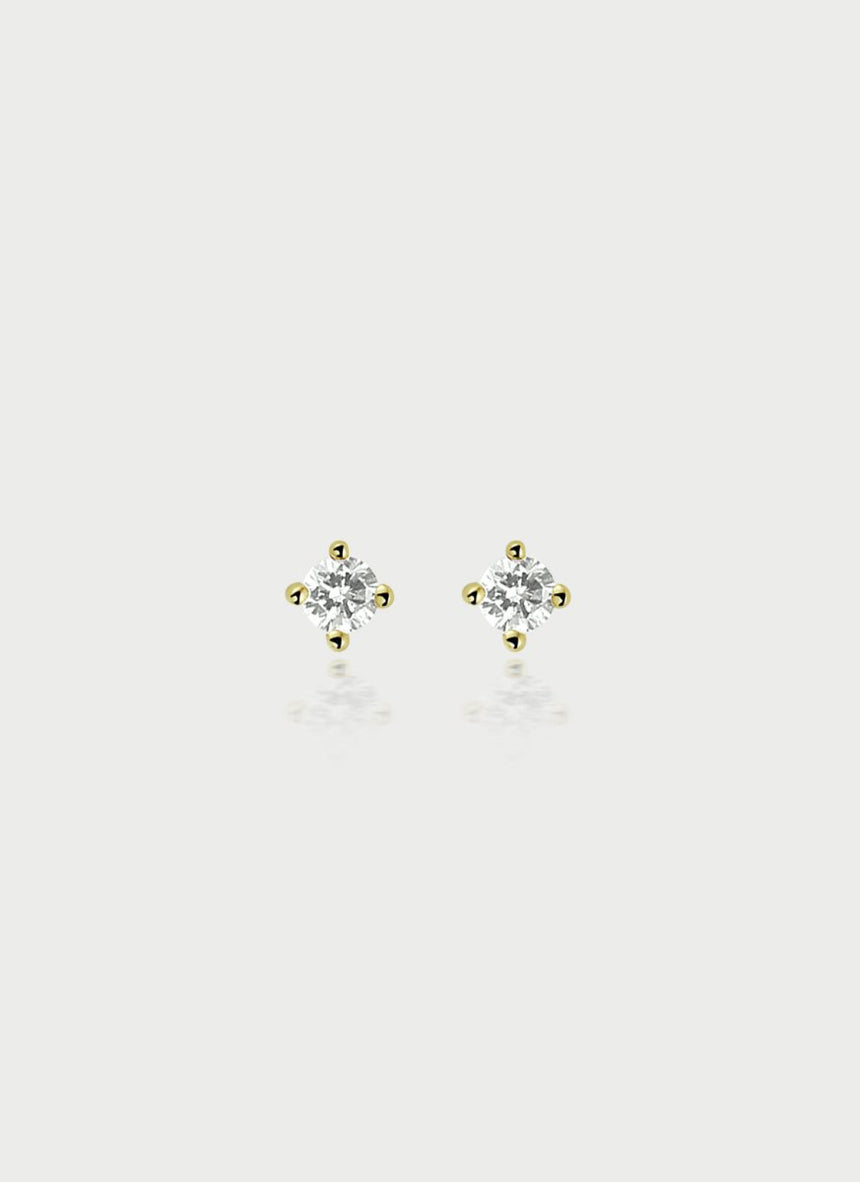 Moxie diamond single earstud 14k gold - Studio Kroewe