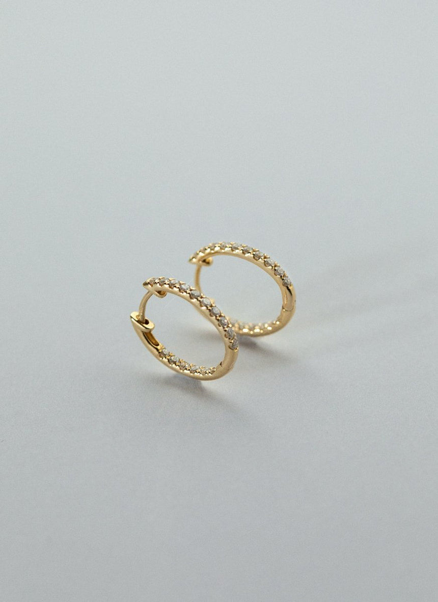 Nala diamond earrings 14k gold - Studio Kroewe