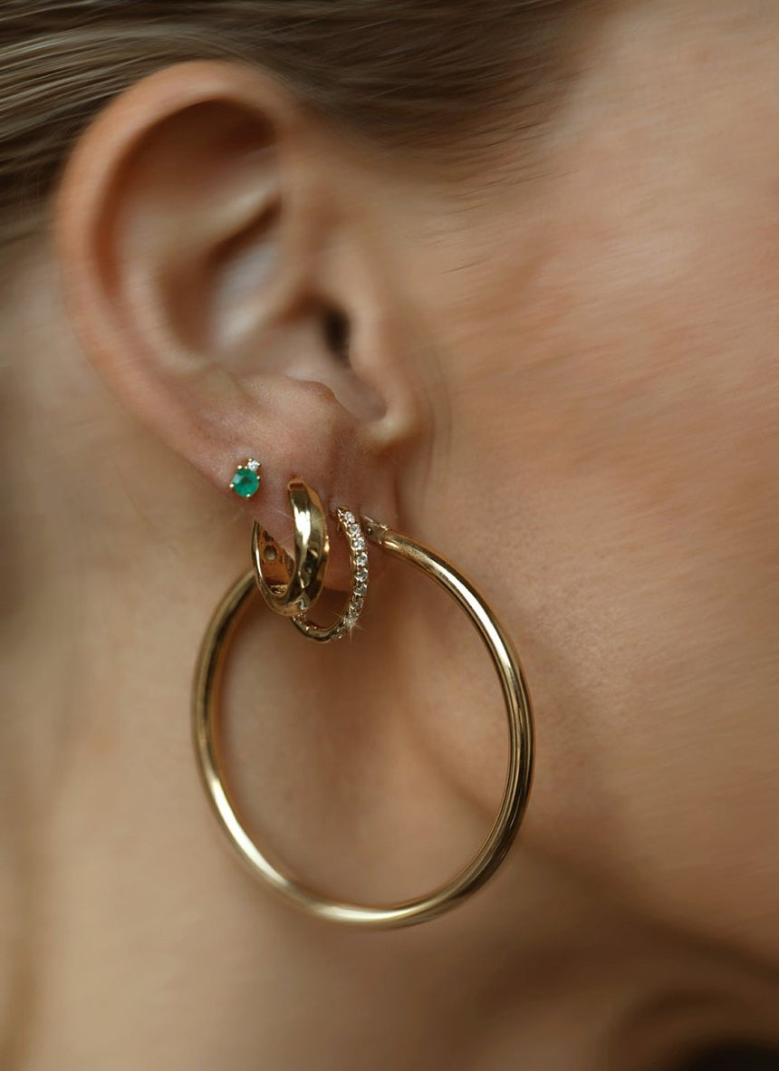 Nala diamond earrings 14k gold - Studio Kroewe