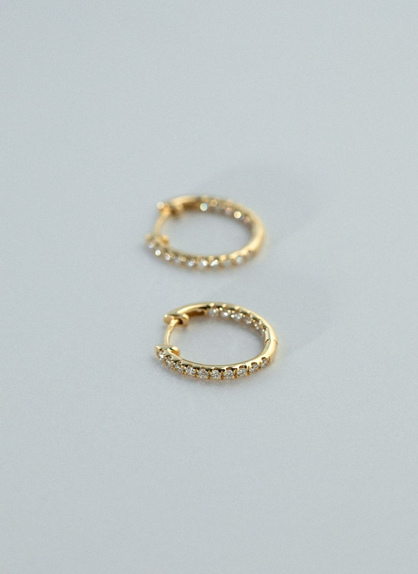Nala diamond earrings 14k gold - Studio Kroewe