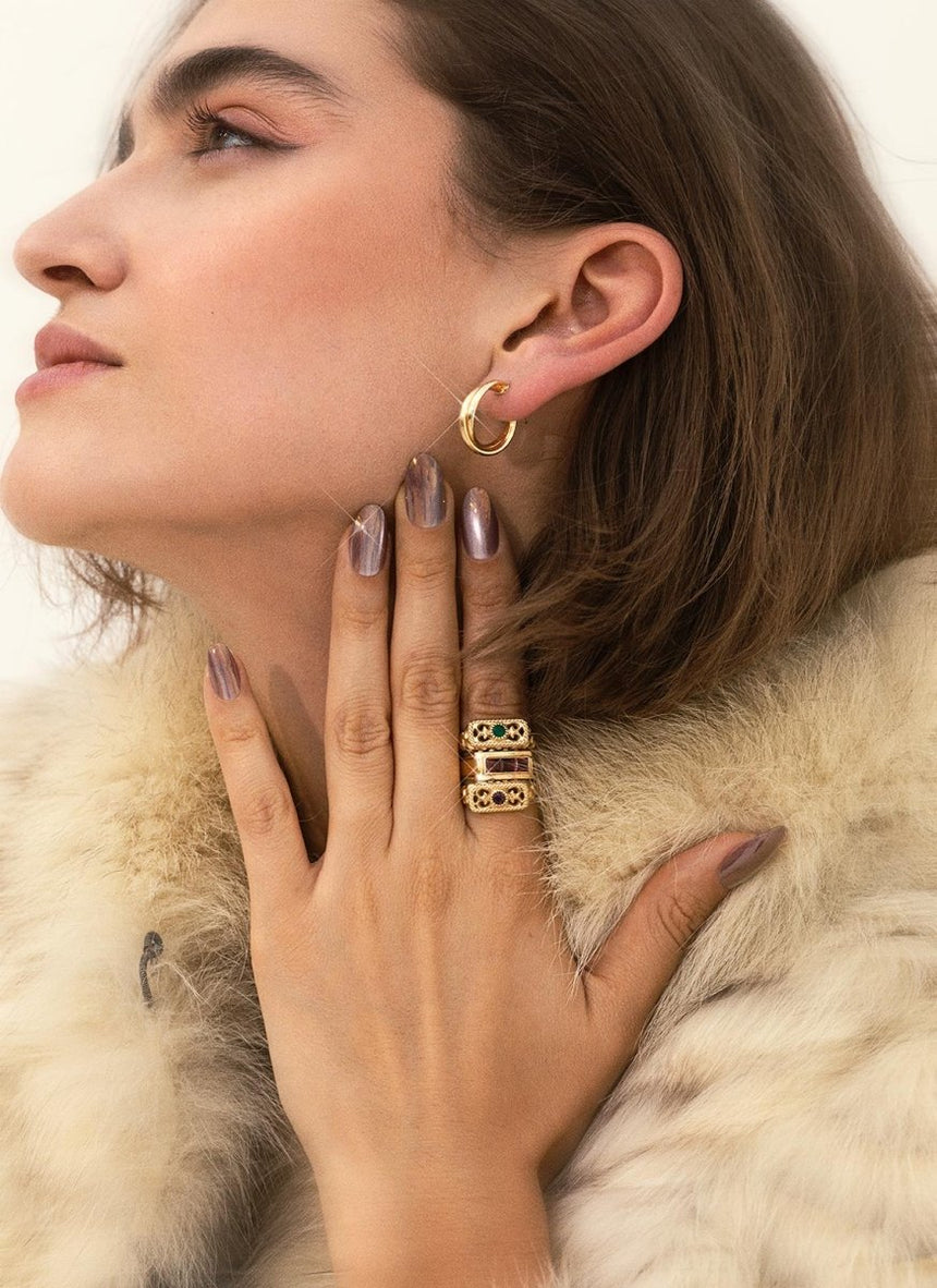 Trixie blue topaz ring 14k gold - Studio Kroewe