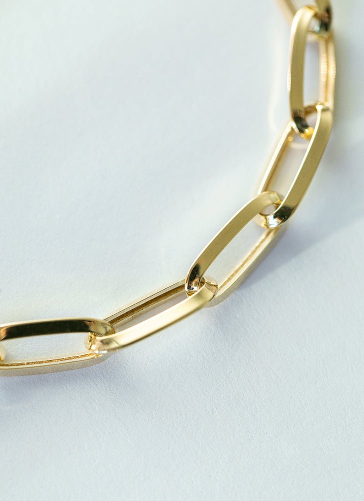 Paperclip 6mm bracelet 14k gold - Studio Kroewe