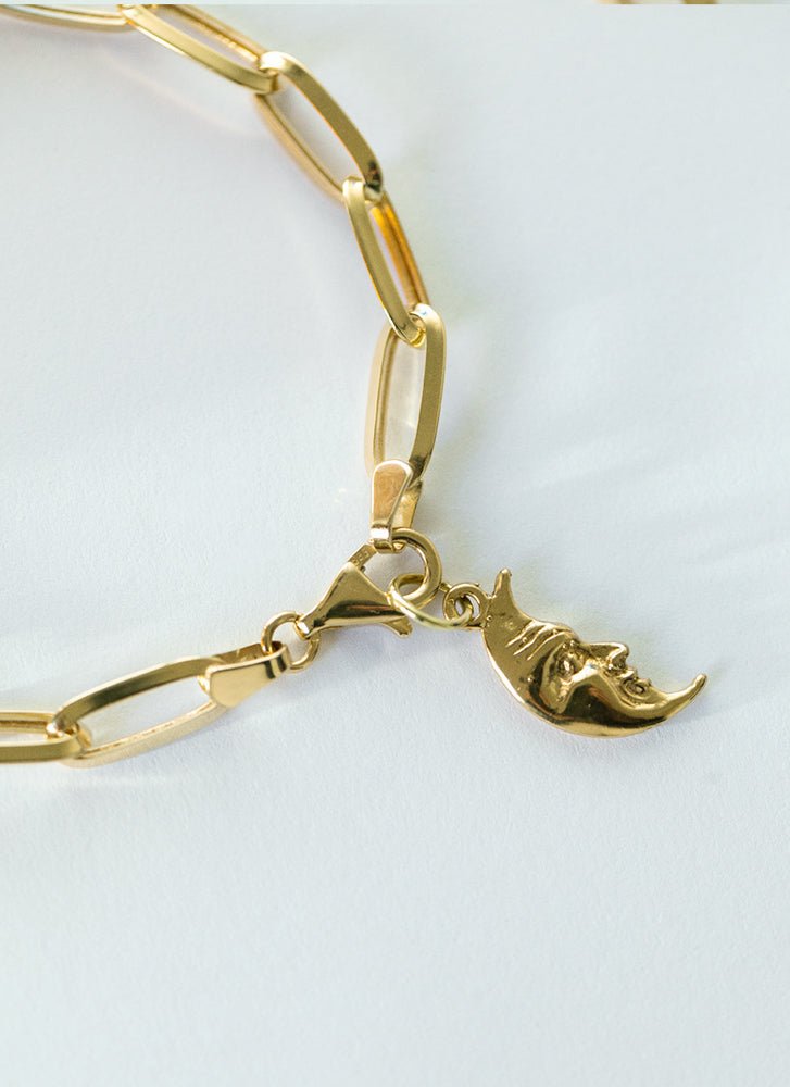 Paperclip 6mm bracelet 14k gold - Studio Kroewe
