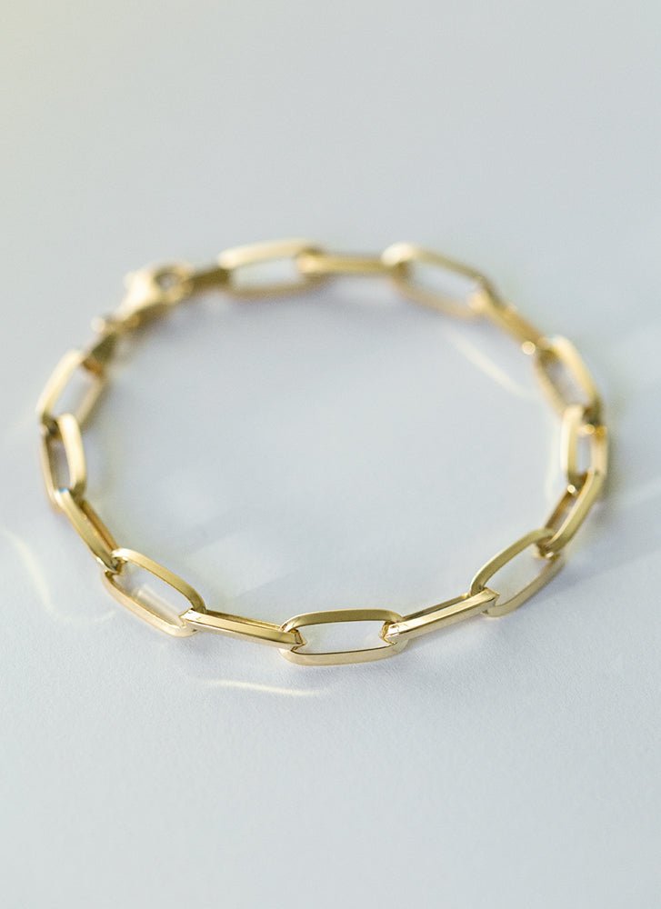 Paperclip 6mm bracelet 14k gold - Studio Kroewe