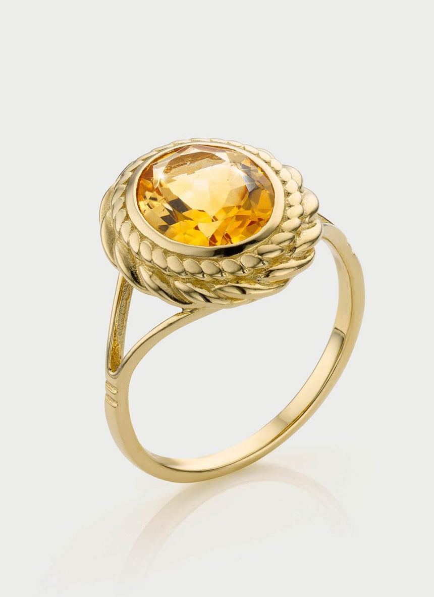 Perry citrine ring 14k gold - Studio Kroewe