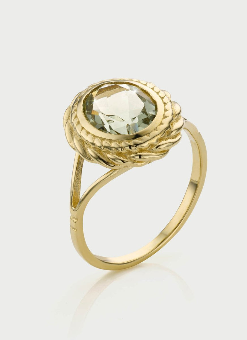 Perry green amethyst ring 14k gold - Studio Kroewe