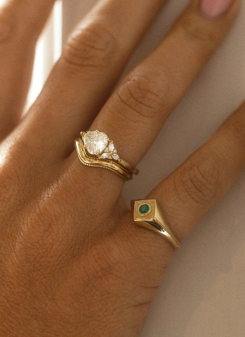 Limited Edition - Frankie golden beryl ring 14k gold - Studio Kroewe