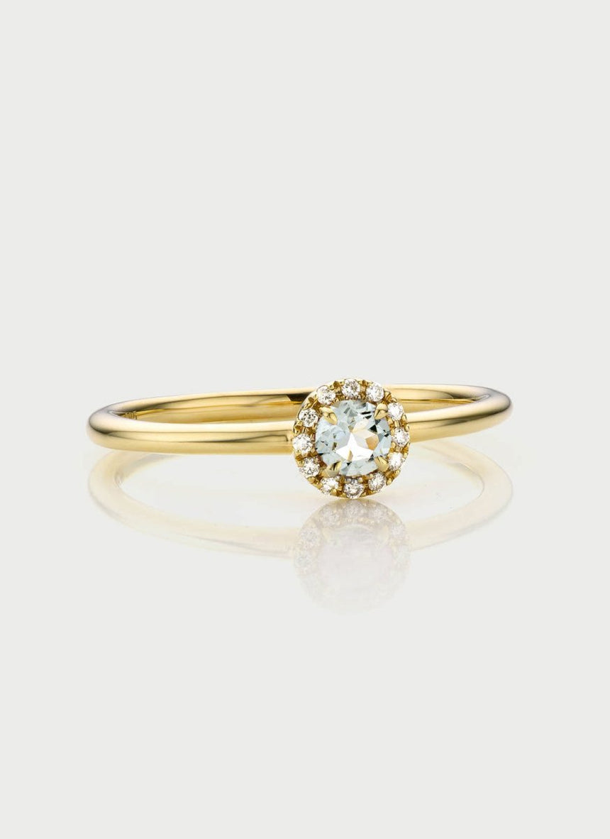Custom oval cut tourmaline bezel set ring 14k - Studio Kroewe