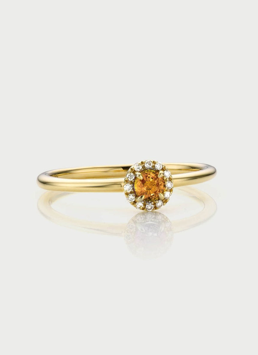 Riddy diamond citrine november birthstone ring 14k gold - Studio Kroewe