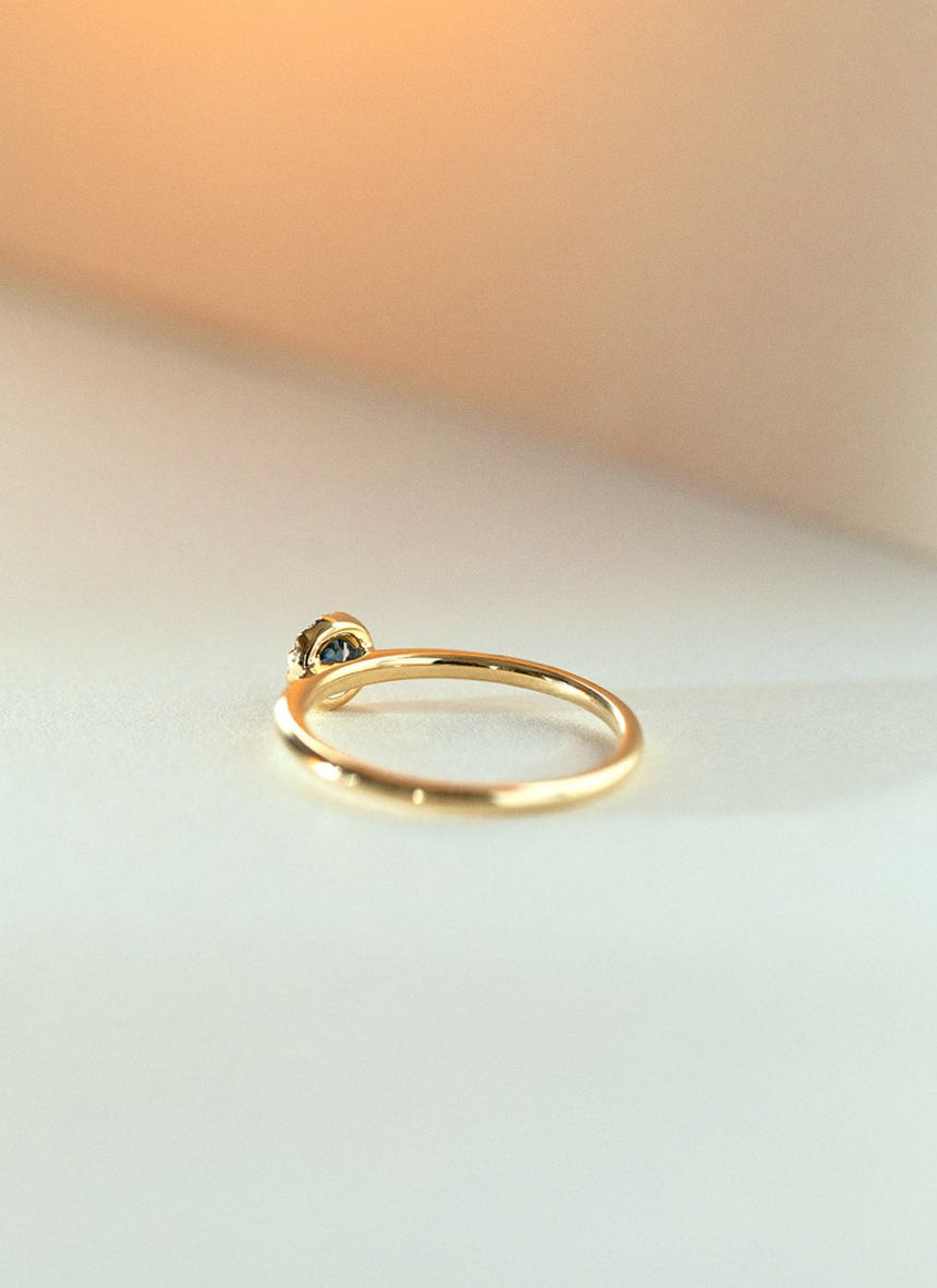 Riddy diamond sapphire ring 14k gold - Studio Kroewe
