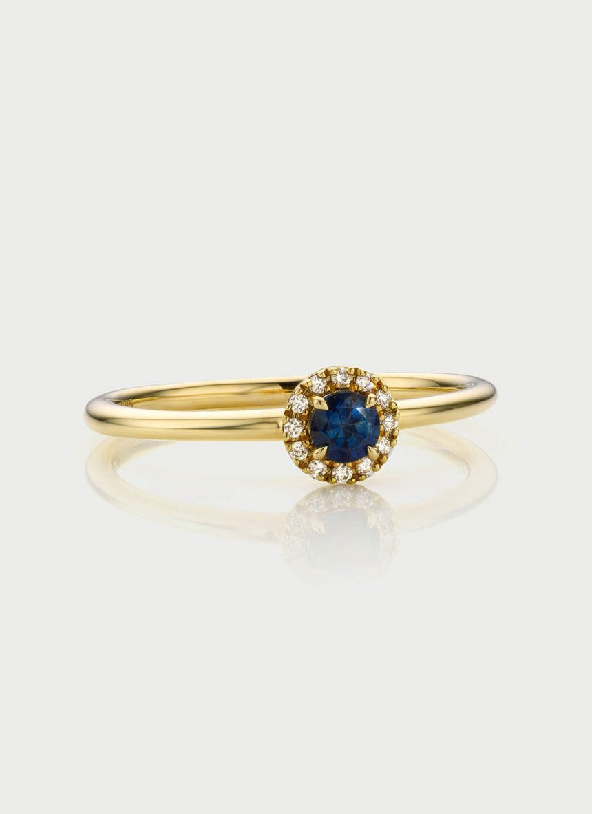 Riddy diamond sapphire ring 14k gold - Studio Kroewe