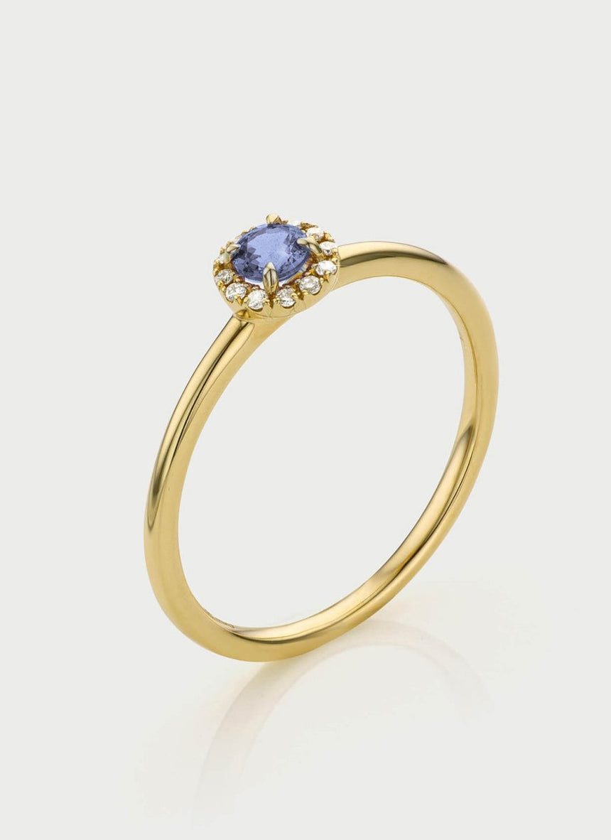 Riddy diamond tanzanite december birthstone ring 14k gold - Studio Kroewe
