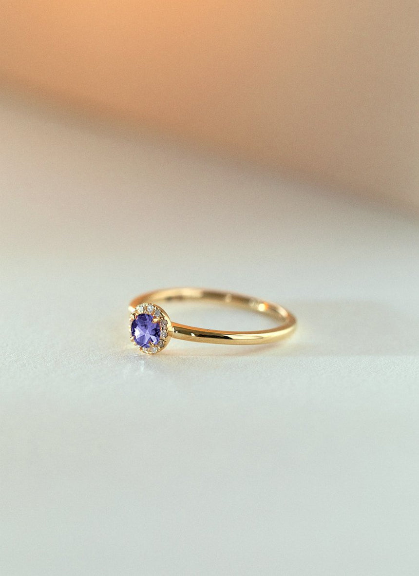 Riddy diamond tanzanite december birthstone ring 14k gold - Studio Kroewe
