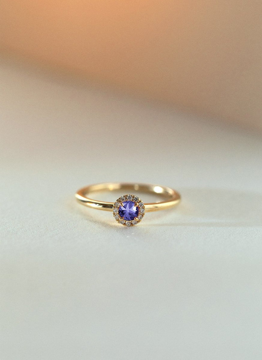 Riddy diamond tanzanite december birthstone ring 14k gold - Studio Kroewe