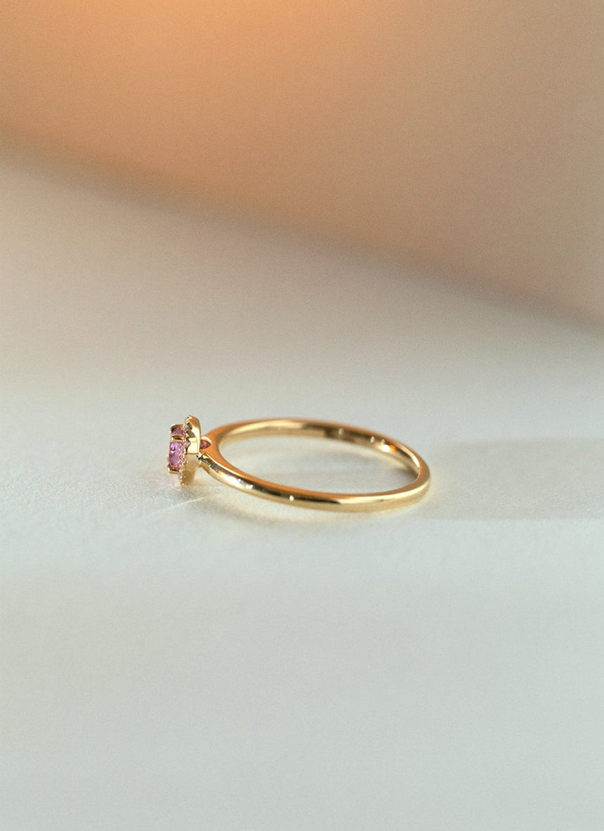Riddy diamond tourmaline october birthstone ring 14k gold - Studio Kroewe