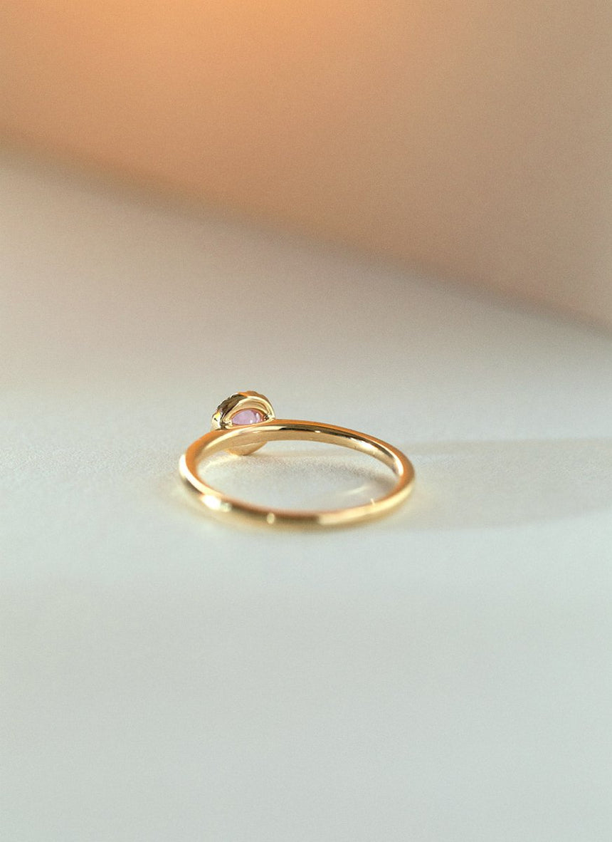 Riddy diamond tourmaline october birthstone ring 14k gold - Studio Kroewe