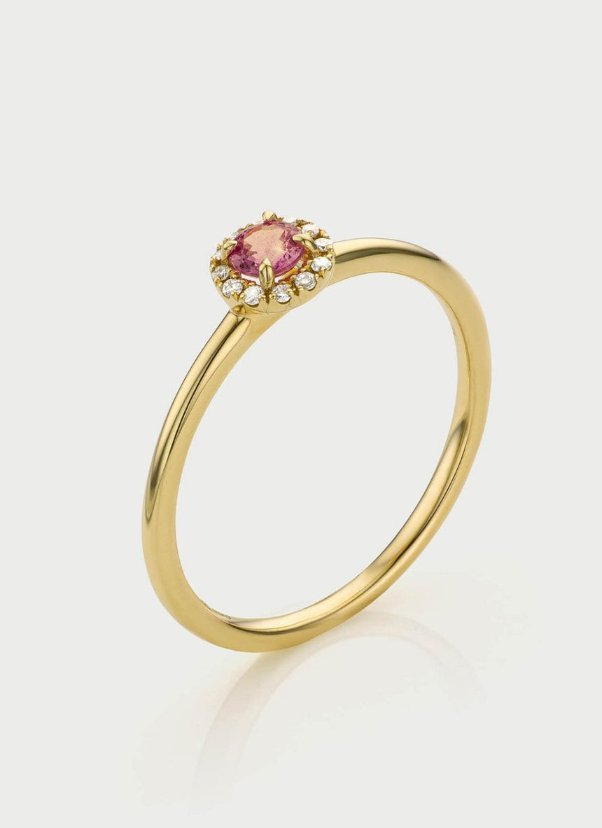 Riddy diamond tourmaline october birthstone ring 14k gold - Studio Kroewe