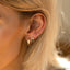 Riley diamond emerald huggies 14k gold - Studio Kroewe