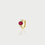 Riley diamond ruby huggies 14k gold - Studio Kroewe