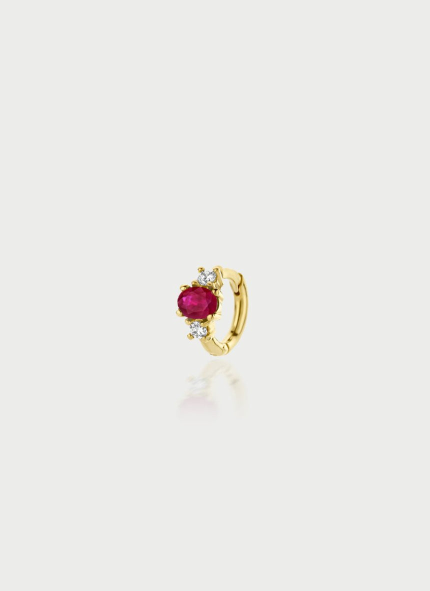 Vesper diamond single earstud 14k gold - Studio Kroewe
