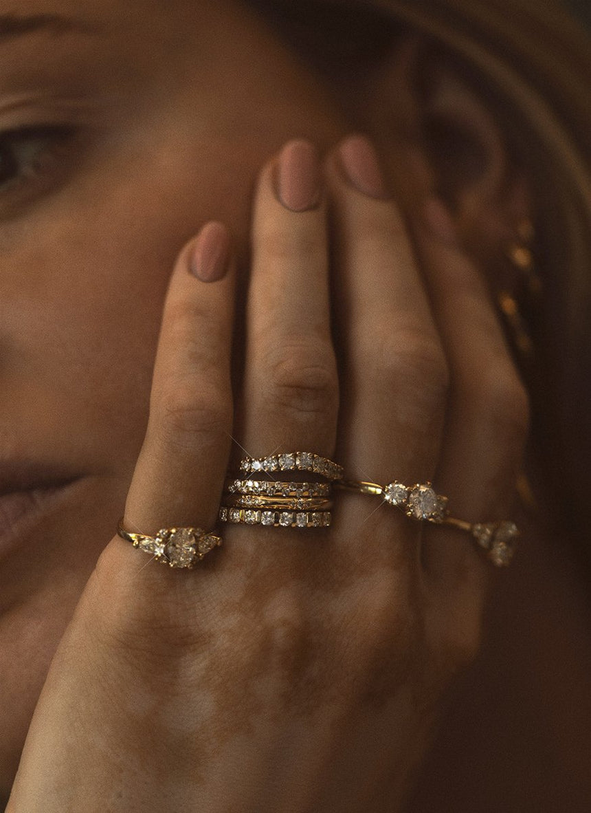 Franny diamond ring 14k gold - Studio Kroewe