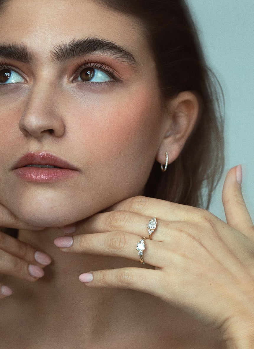 Timmy diamond topaz ring 14k gold - Studio Kroewe