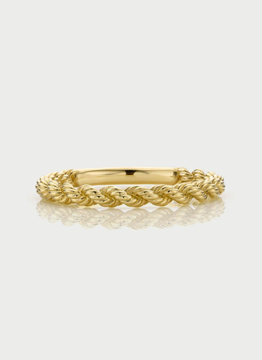 Gold Rope Ring Side View Studio Kroewe - Rope ring 14k gold