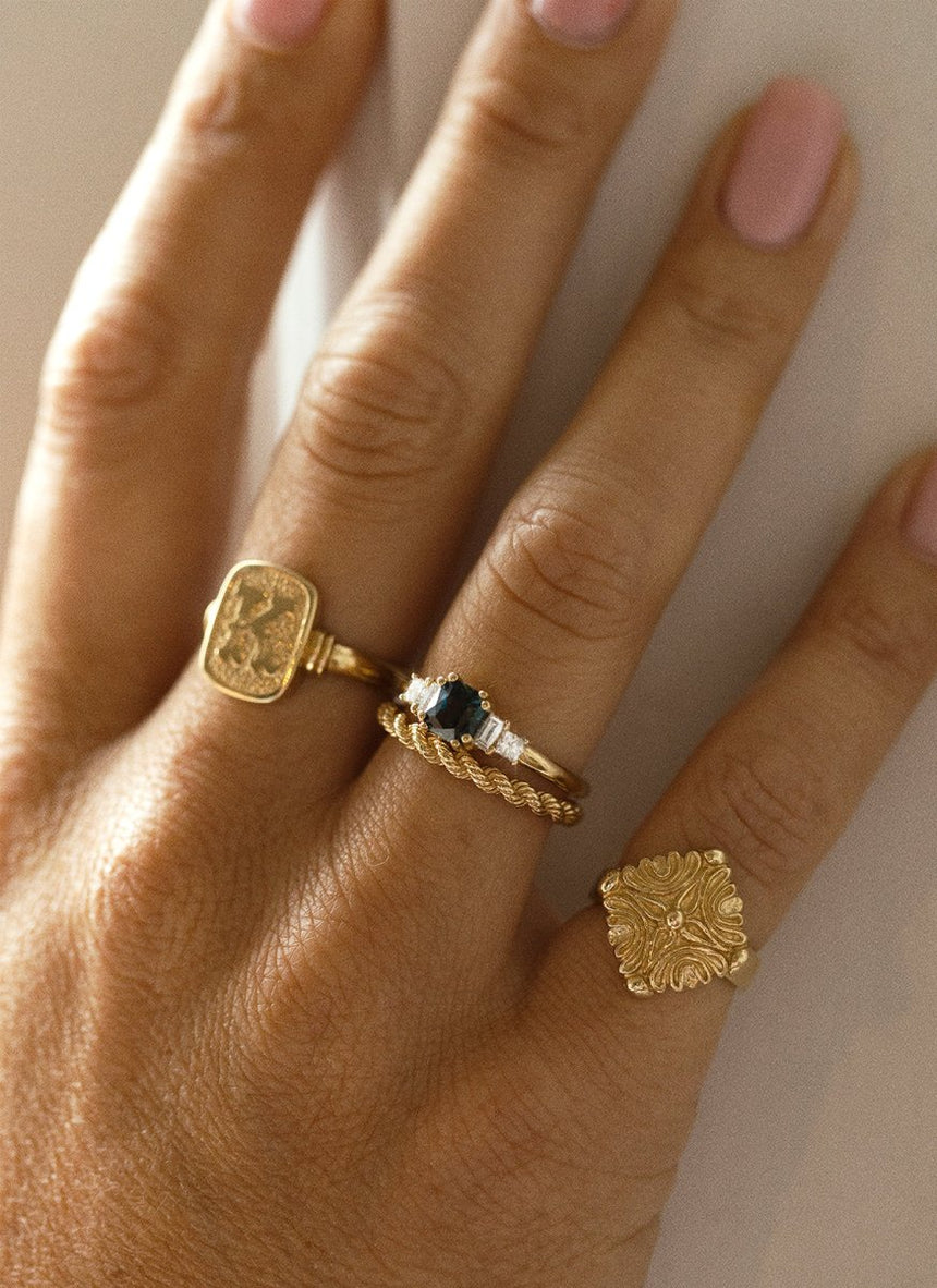 Rosie sapphire diamond ring 14k gold - Studio Kroewe