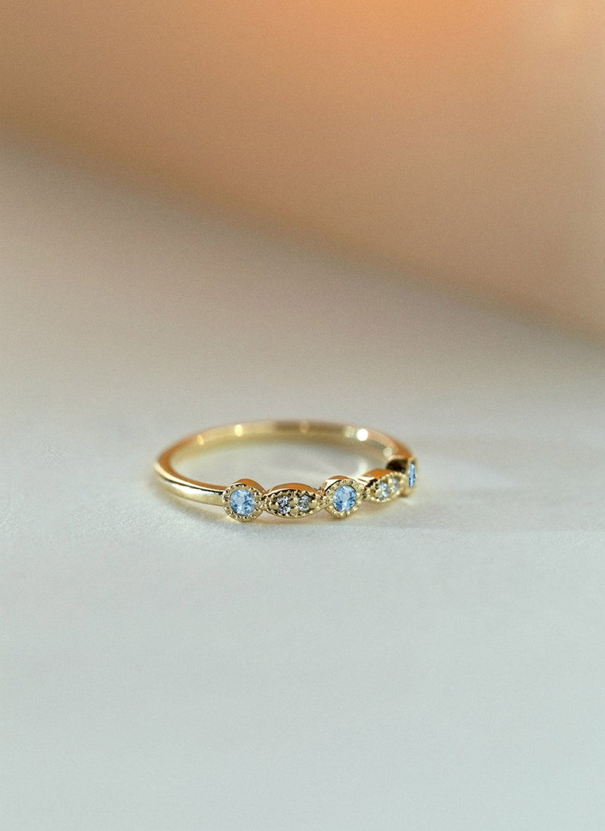 Sage diamond garnet january birthstone ring 14k gold - Studio Kroewe