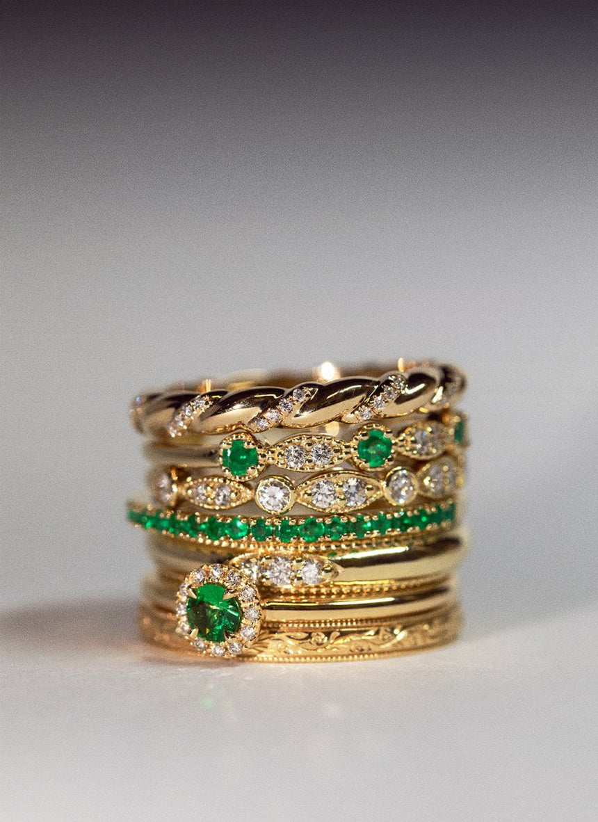 Sage diamond garnet january birthstone ring 14k gold - Studio Kroewe