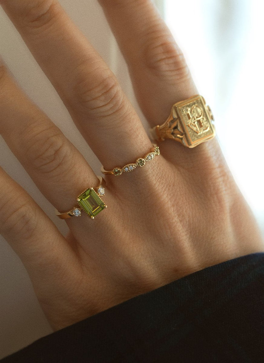 Caes garnet january birthstone ring 14k gold - Studio Kroewe