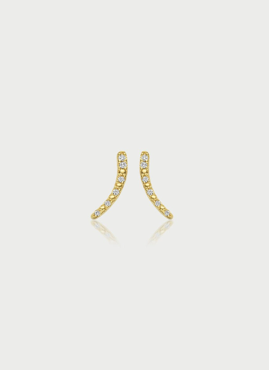 Pinhead diamond earstud 14k gold - Studio Kroewe