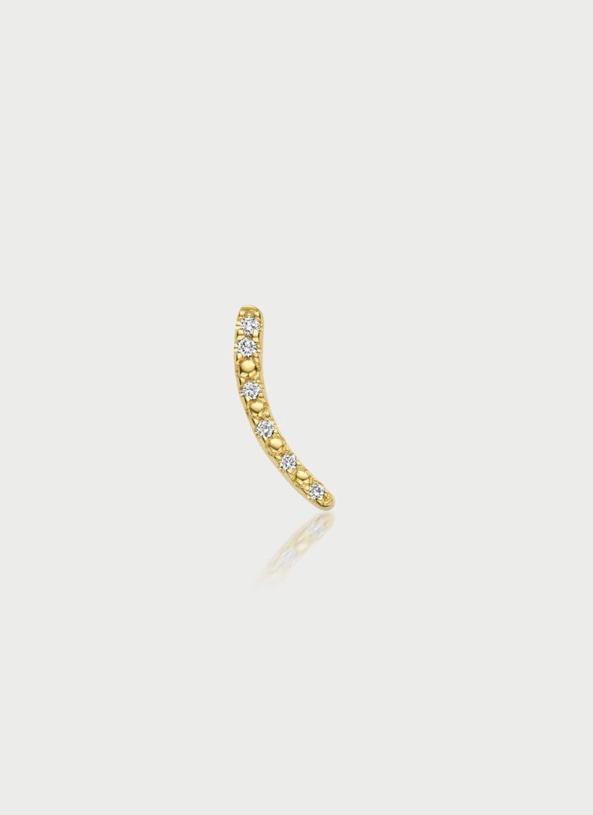 Pinhead diamond earstud 14k gold - Studio Kroewe