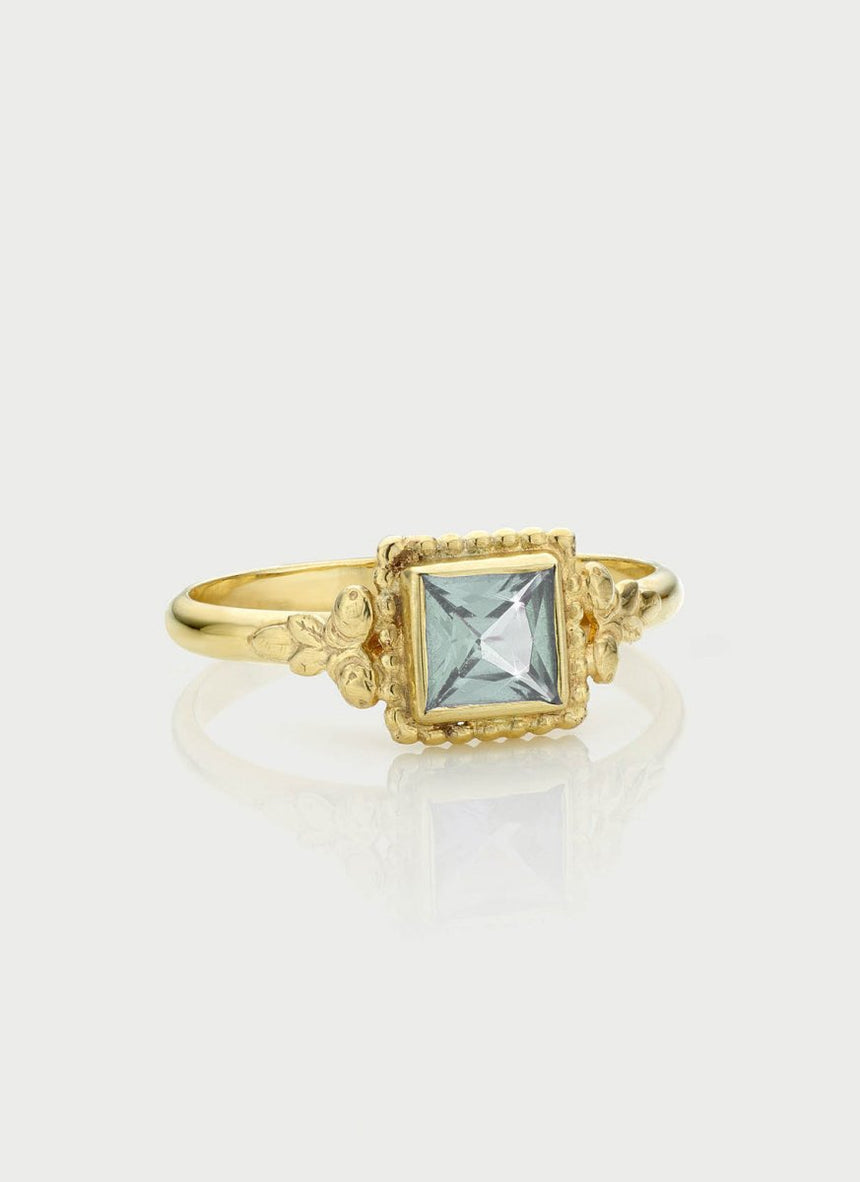 Senda aquamarine ring 14k gold - Studio Kroewe