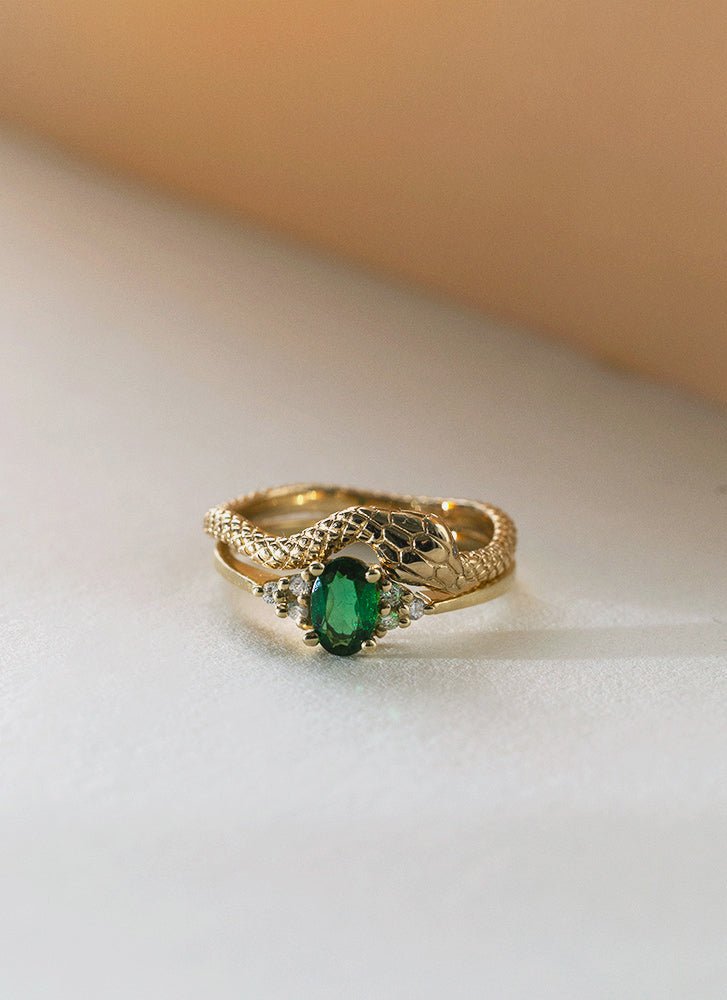 Snake ring 14k gold - Studio Kroewe