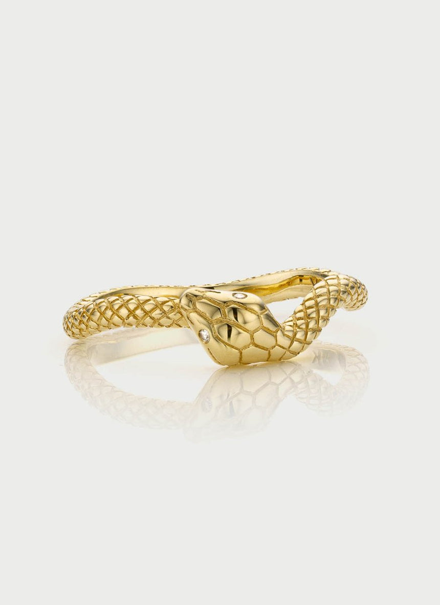 Snake ring 14k gold - Studio Kroewe