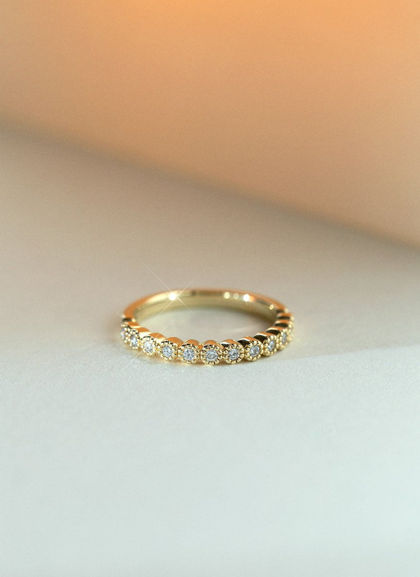 Soleil diamond ring 14k gold - Studio Kroewe