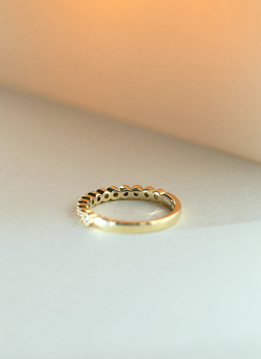 Soleil diamond ring 14k gold - Studio Kroewe