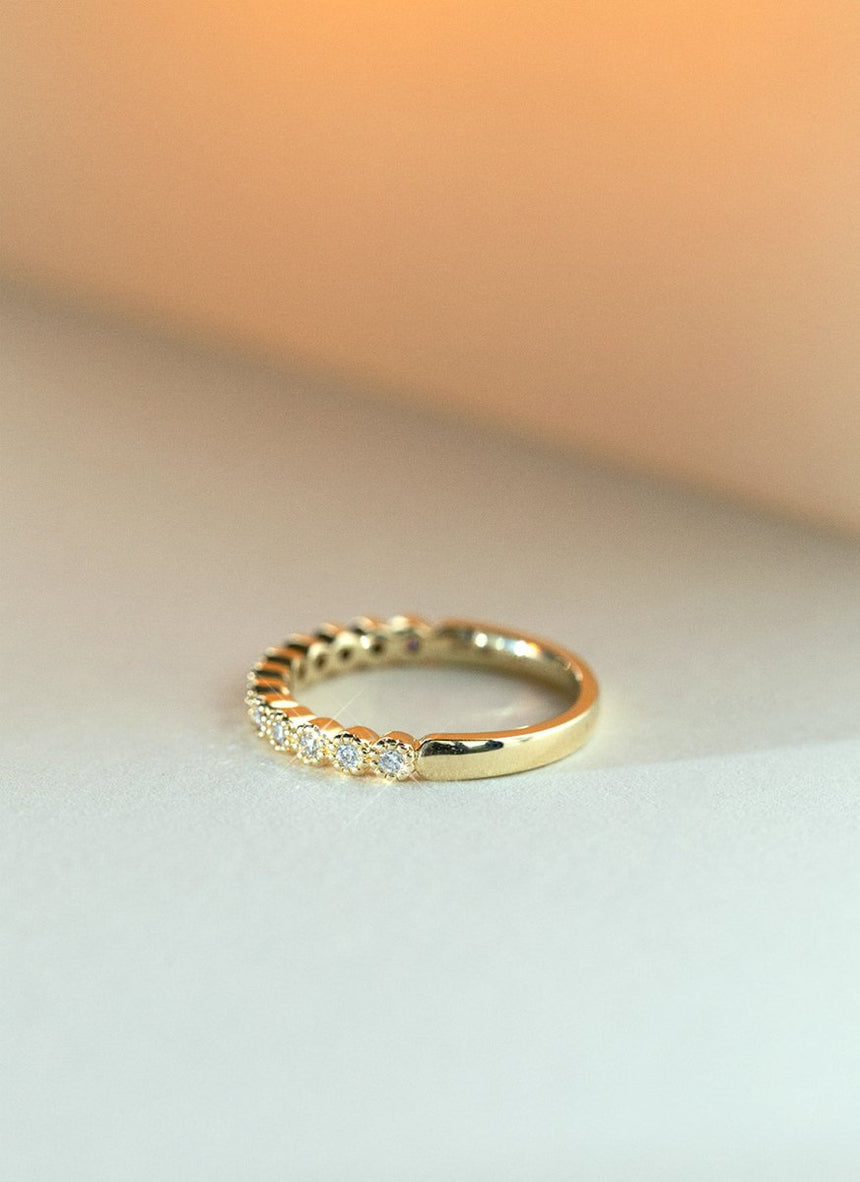 Soleil diamond ring 14k gold - Studio Kroewe