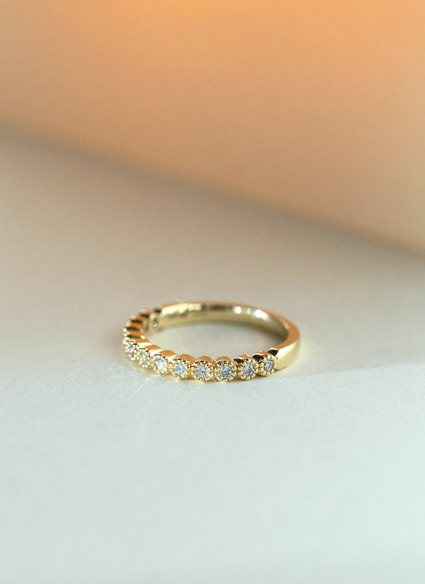 Soleil diamond ring 14k gold - Studio Kroewe