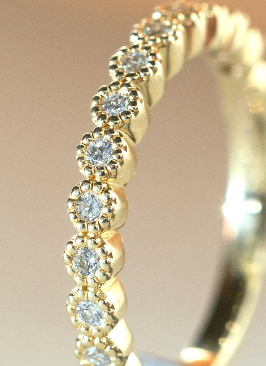 Soleil diamond ring 14k gold - Studio Kroewe