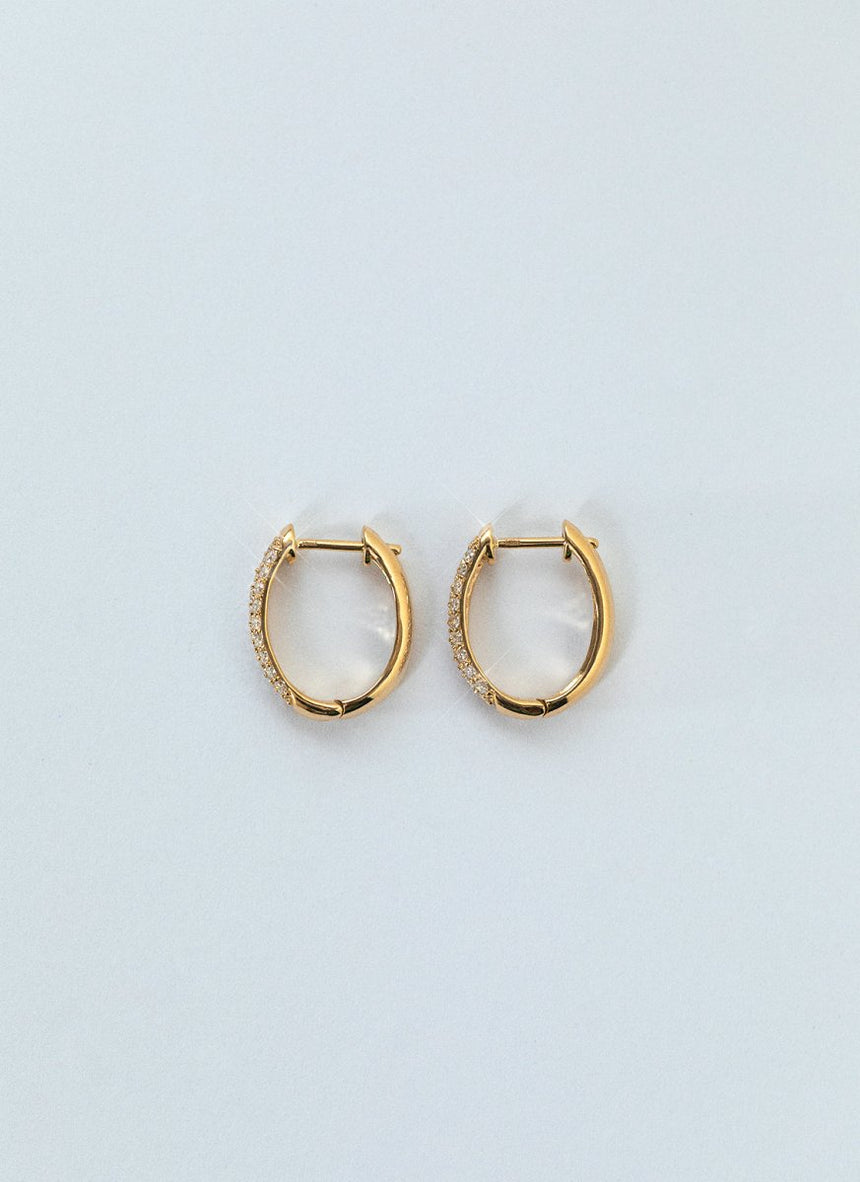 Sora pavé diamond earrings 14k gold - Studio Kroewe