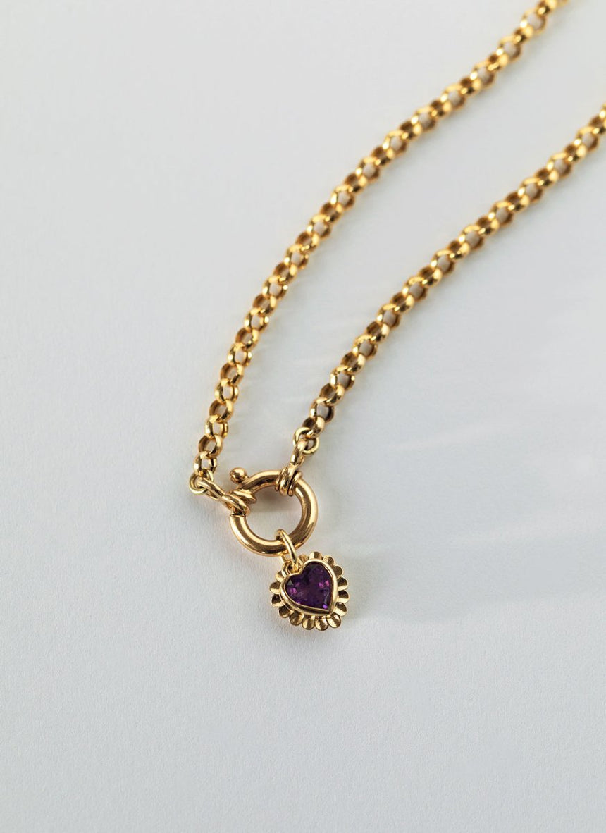 Sutton amethyst pendant 14k gold - Studio Kroewe