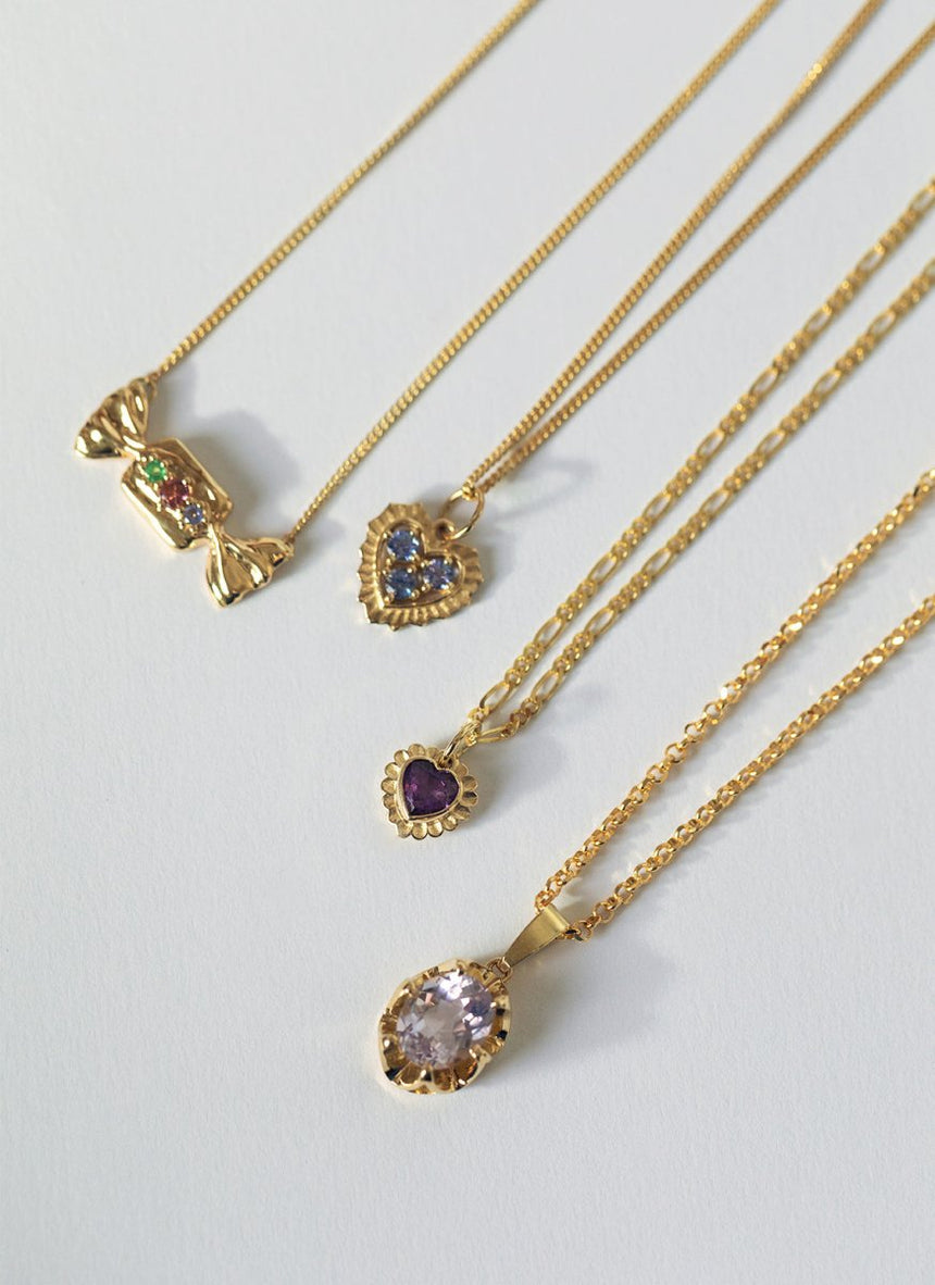 Sutton amethyst pendant 14k gold - Studio Kroewe