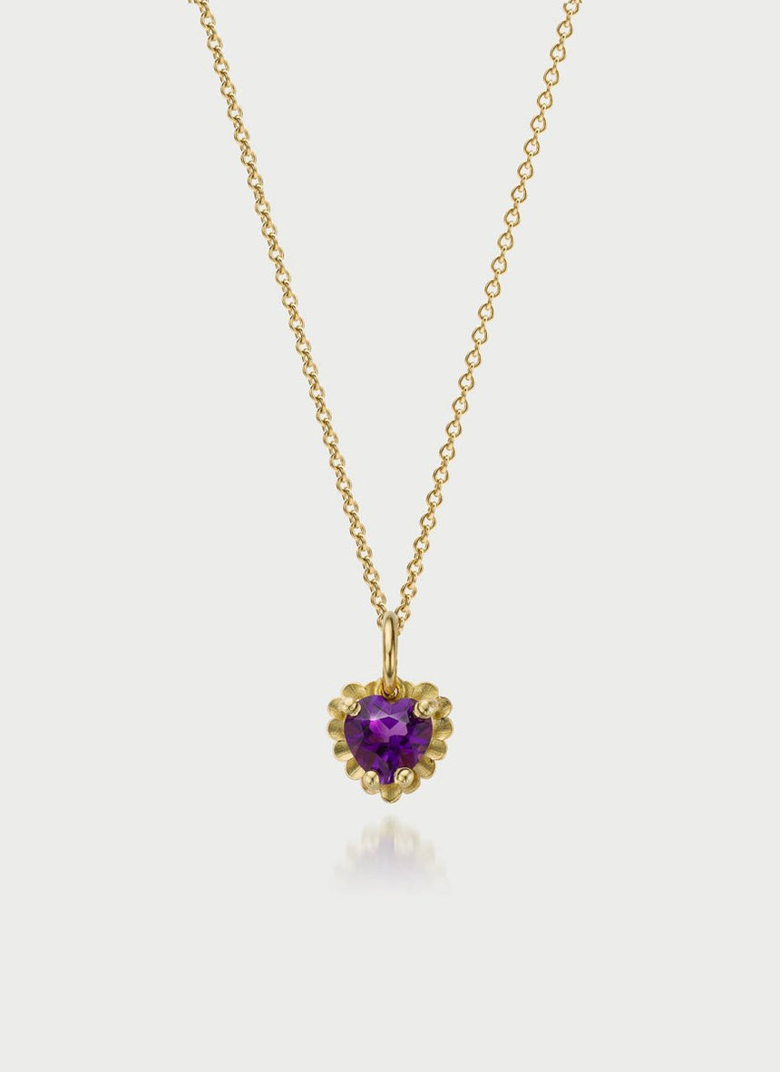 Sutton amethyst pendant 14k gold - Studio Kroewe