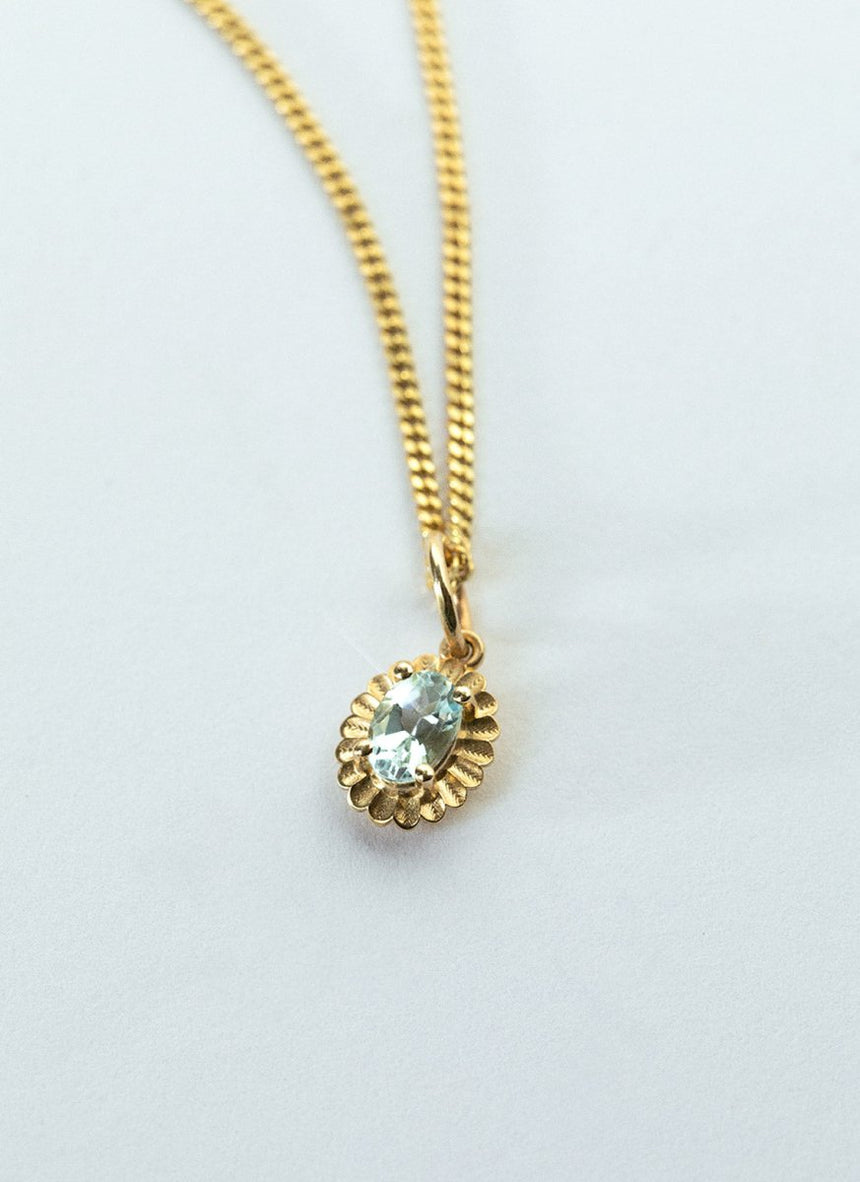 Sutton birthstone pendant 14k gold - Studio Kroewe